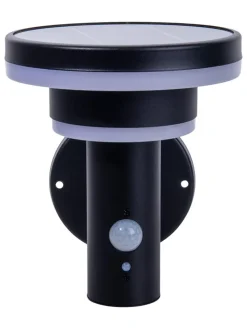 näve Außenleuchten<LED-Solar-Außenwandleuchte "Nora" in Schwarz - (B)17,5 x (H)18 x (T)16 cm