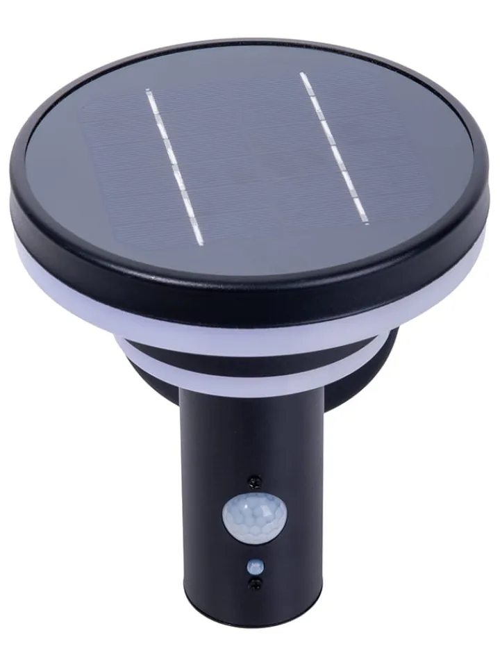 näve Außenleuchten<LED-Solar-Außenwandleuchte "Nora" in Schwarz - (B)17,5 x (H)18 x (T)16 cm