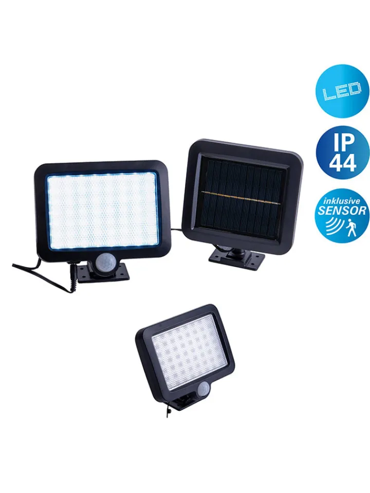 näve Außenbeleuchtung|Außenleuchten<LED-Solar-Außenwandleuchte "Pepe" in Schwarz - (B)13 x (H)15 cm