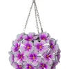 STAR Trading Außenleuchten<LED-Solar-Dekohänger "Hortensia" in Violett - Ø 16 cm