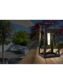 näve Außenleuchten<LED-Solar-Dekoleuchte in Schwarz - (B)15 x (H)31 x (T)15 cm