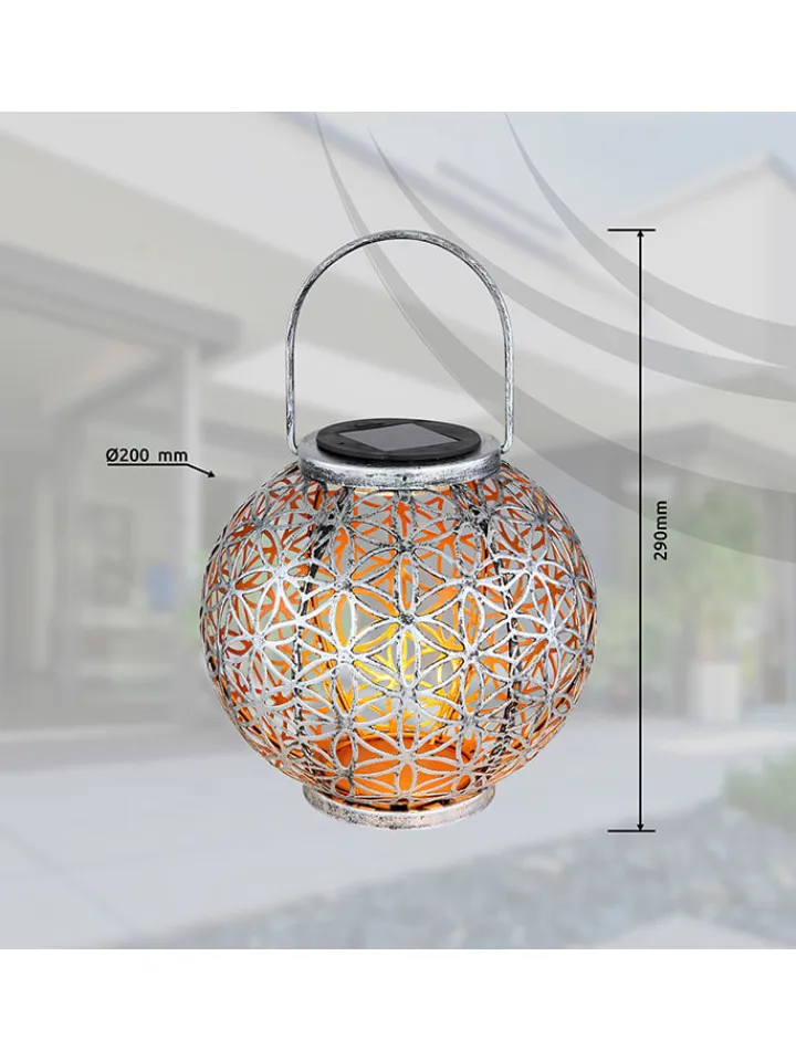 Globo lighting Lichterketten & Deko-Leuchten<LED-Solar-Dekoleuchte in Silber - (H)29 x Ø 20 cm