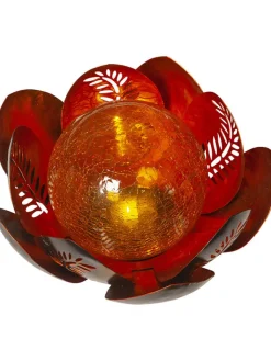 STAR Trading Dekofiguren & -Objekte<LED-Solar-Dekoration in Rot - (H)12 x Ø 24 cm
