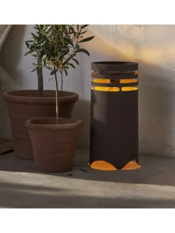 STAR Trading Außenbeleuchtung<LED-Solar-Dekoration "Marron" in Braun - (B)18,5 x (H)40 cm