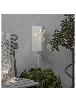 STAR Trading Außenbeleuchtung<LED-Solar-Gartenstecker "Albaleaf" in Weiß - (H)90 cm