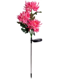 näve Außenleuchten<LED-Solar-Gartenstecker "Blume" in Pink - (H)79 cm
