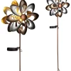 Garden Hero Außenbeleuchtung|Außenleuchten<LED-Solar-Gartenstecker in Braun/ Gold - (B)23 x (H)92 x (T)12,5 cm