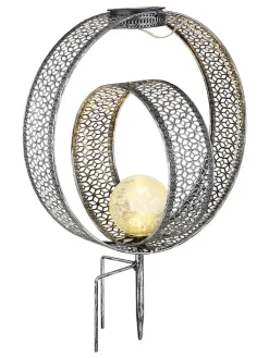 Globo lighting Lichterketten & Deko-Leuchten<LED-Solar-Gartenstecker in Silber - (B)30 x (H)42 x (T)20 cm