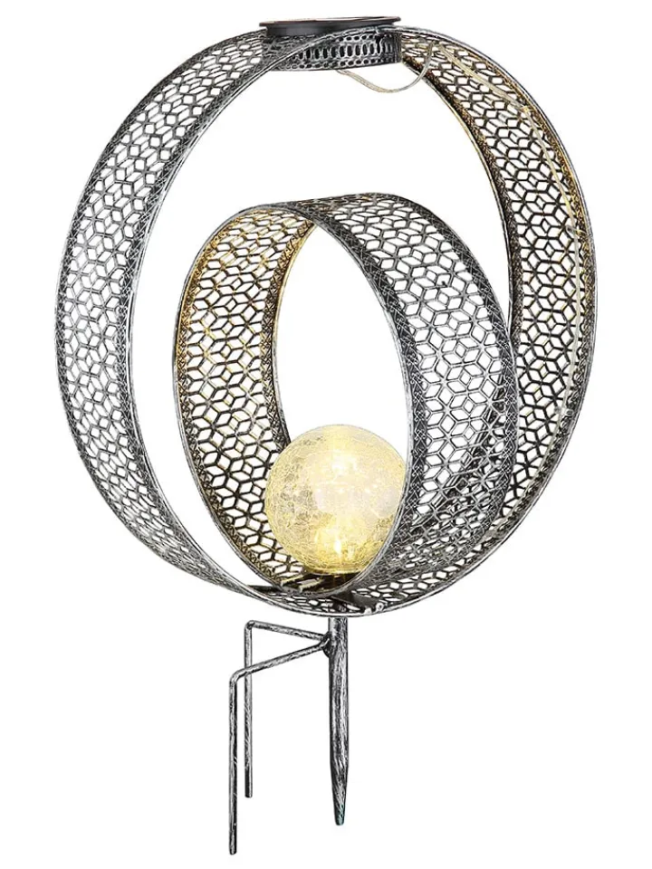 Globo lighting Lichterketten & Deko-Leuchten<LED-Solar-Gartenstecker in Silber - (B)30 x (H)42 x (T)20 cm