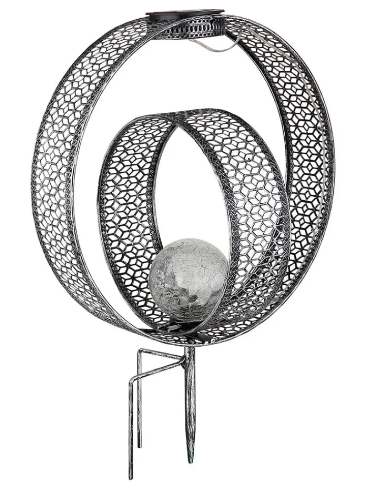 Globo lighting Lichterketten & Deko-Leuchten<LED-Solar-Gartenstecker in Silber - (B)30 x (H)42 x (T)20 cm