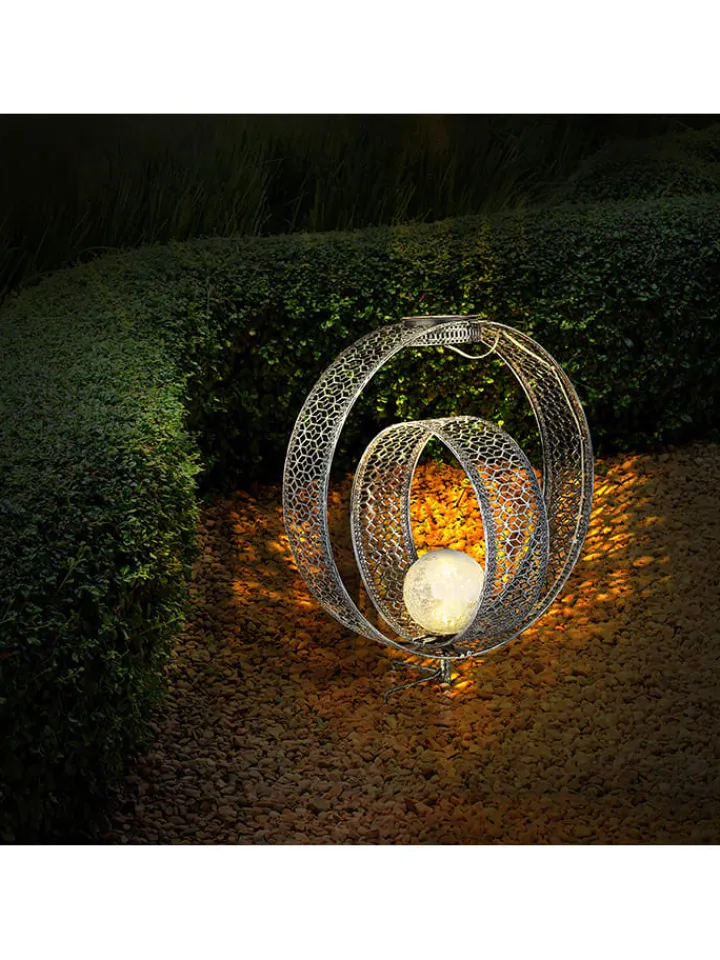 Globo lighting Lichterketten & Deko-Leuchten<LED-Solar-Gartenstecker in Silber - (B)30 x (H)42 x (T)20 cm