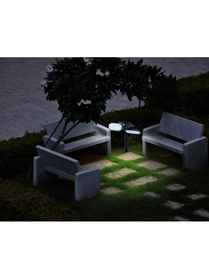näve Außenbeleuchtung|Außenleuchten<LED-Solar-Gartenstecker "Paco" in Schwarz - (B)23 x (H)32 cm
