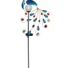 STAR Trading Gartendekoration<LED-Solar-Gartenstecker "Peacock" in Blau/ Bunt - (H)80 cm