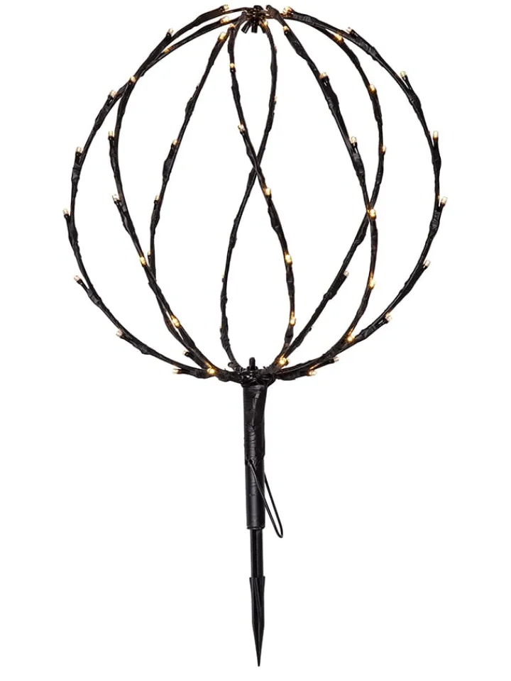 STAR Trading Außenbeleuchtung<LED-Solar-Gartenstecker "Sphere" in Schwarz - (B)30 x (H)44 cm