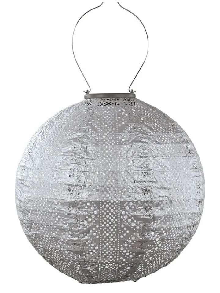 Lumiz Lichterketten & Dekobeleuchtung<LED-Solarlaterne ''Lace Rond'' in Silber - Ø 30 cm
