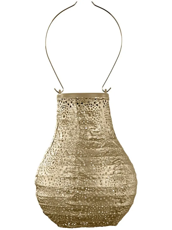 Lumiz Lichterketten & Dekobeleuchtung<LED-Solarlaterne ''Occult Bulb'' in Gold - (H)20 x Ø 16 cm