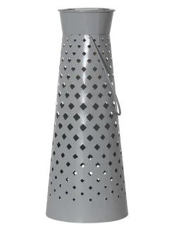 STAR Trading Außenbeleuchtung<LED-Solar-Laterne "Romby" in Grau - (H)38,5 x Ø 15,5 cm