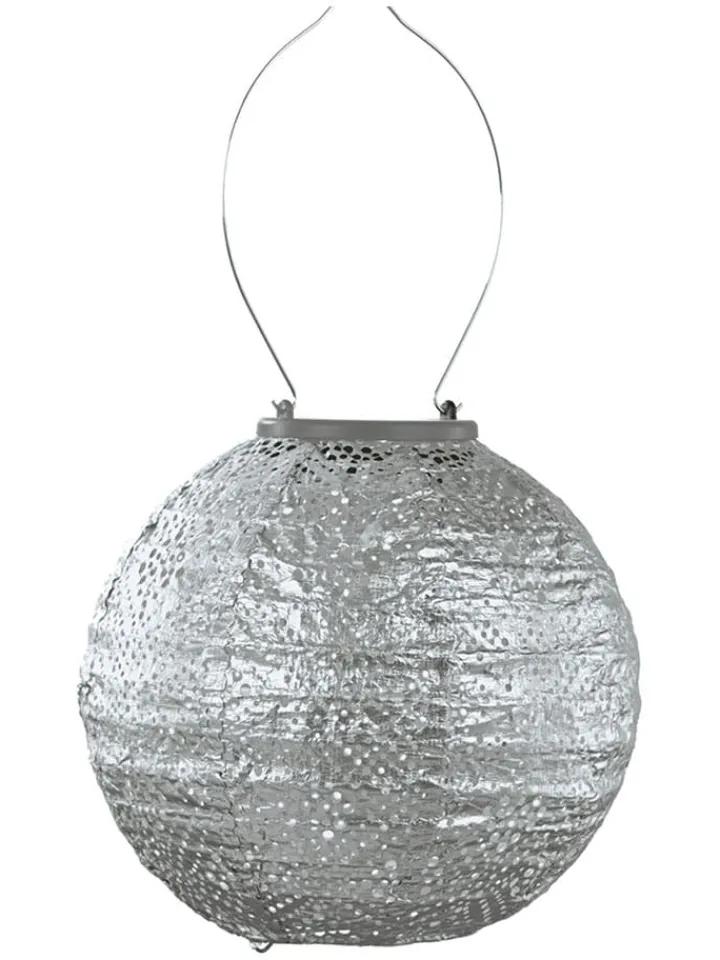 Lumiz Lichterketten & Dekobeleuchtung<LED-Solarlaterne ''Topaze Rond'' in Silber - Ø 20 cm