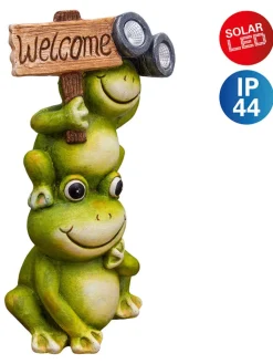 näve Außenleuchten<LED-Solarleuchte "Frosch" in Grün - (B)22,5 x (H)45 x (T)15 cm