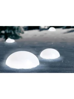 Inkazen Außenbeleuchtung<LED-Solarleuchte in Weiß - (H)10 cm - Ø 30 cm