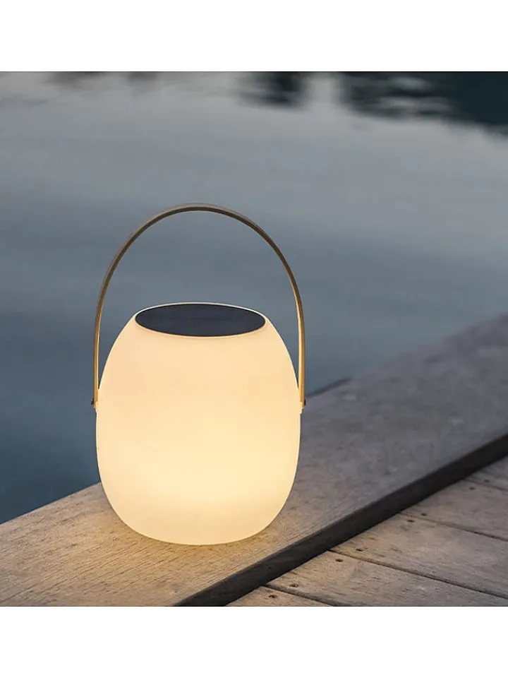 lumisky Außenleuchten<LED-Solarleuchte "Jimmy" in Weiß - (H)34 x Ø 21 cm