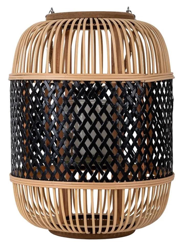näve Außenleuchten|Außenbeleuchtung<LED-Solarleuchte "Korbinian" in Beige/ Schwarz - (H)38 x Ø 27 cm