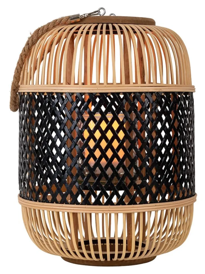 näve Außenleuchten|Außenbeleuchtung<LED-Solarleuchte "Korbinian" in Beige/ Schwarz - (H)38 x Ø 27 cm