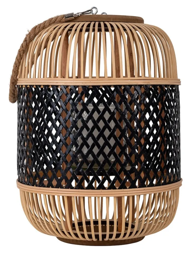 näve Außenbeleuchtung|Außenleuchten<LED-Solarleuchte "Korbinian" in Beige/ Schwarz - (H)31,5 x Ø 23 cm
