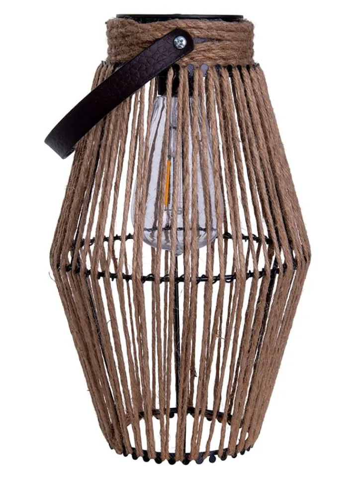 näve Außenbeleuchtung|Außenleuchten<LED-Solarleuchte "Korbinian" in Braun - (H)30 x Ø 18 cm