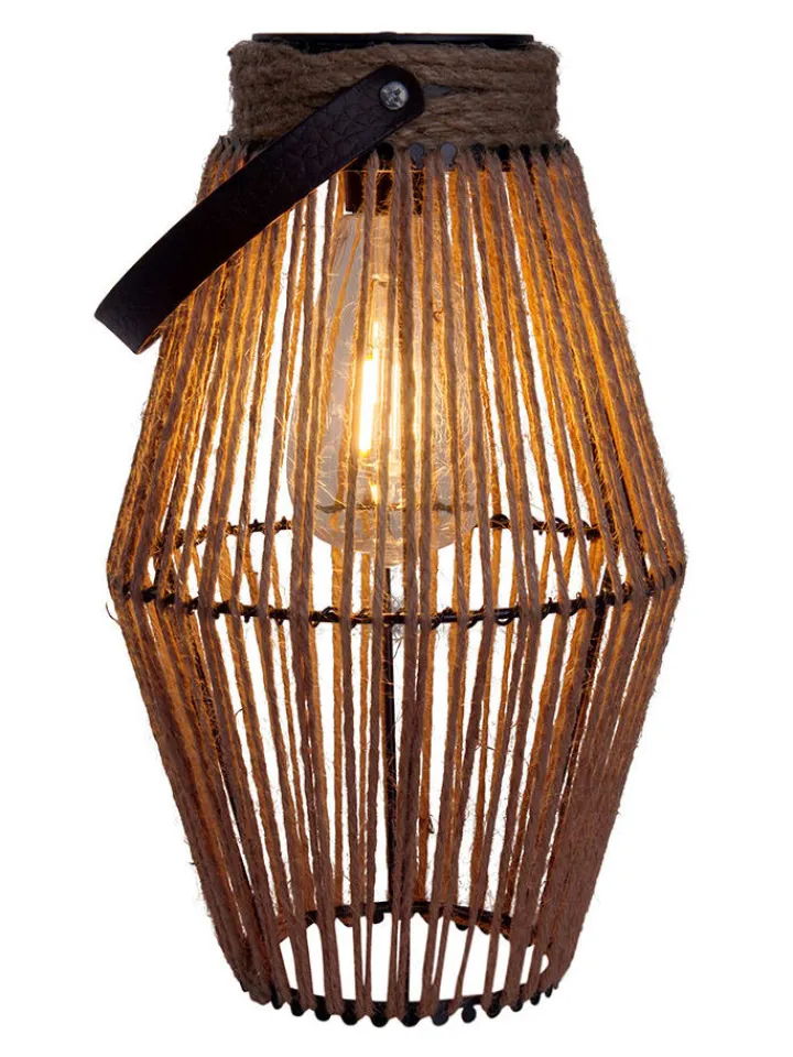 näve Außenbeleuchtung|Außenleuchten<LED-Solarleuchte "Korbinian" in Braun - (H)30 x Ø 18 cm