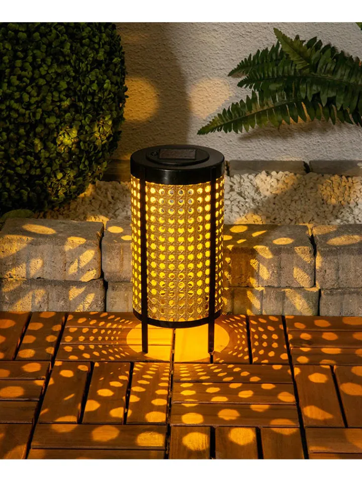 näve Außenleuchten<LED-Solarleuchte "Patti" in Gelb - (H)26 x Ø 12 cm