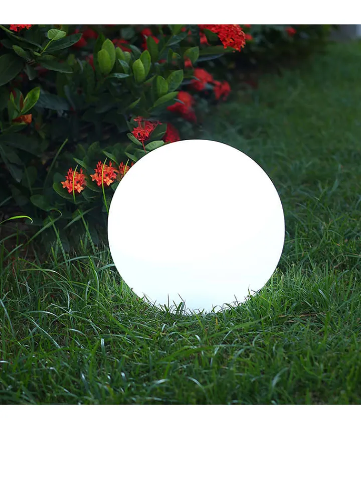 lumisky Außenbeleuchtung|Außenleuchten<LED-Solarleuchte "Solsty" in Weiß - Ø 30 cm