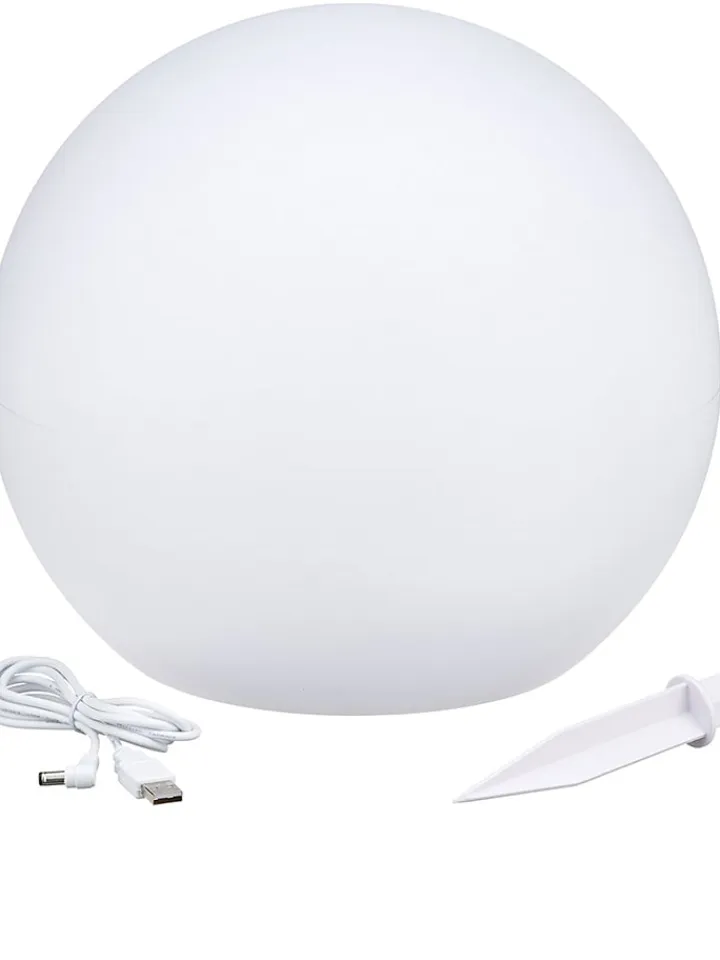 lumisky Außenbeleuchtung|Außenleuchten<LED-Solarleuchte "Solsty" in Weiß - Ø 30 cm
