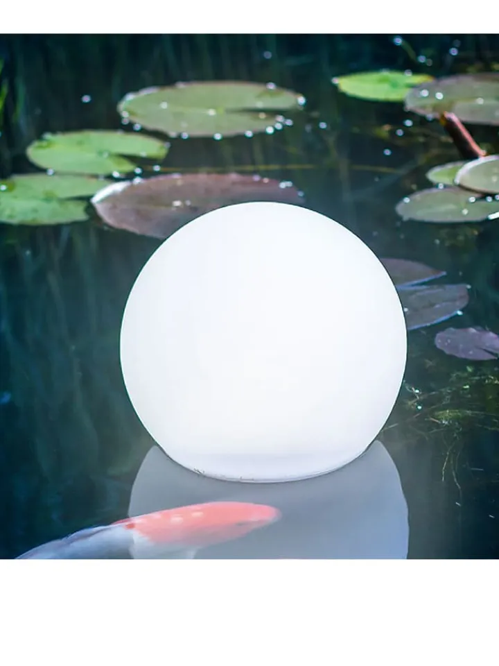 lumisky Außenbeleuchtung|Außenleuchten<LED-Solarleuchte "Solsty" in Weiß - Ø 30 cm
