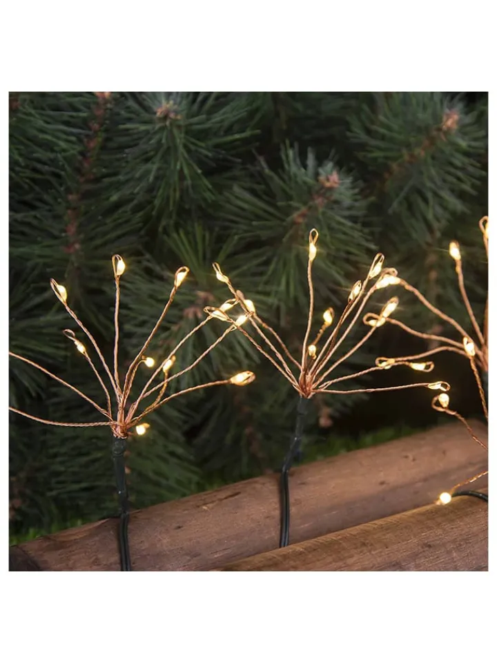 lumisky Außenbeleuchtung|Außenleuchten<LED-Solar-Lichtergirlande "Fireworks" in Weiß - (L)420 cm