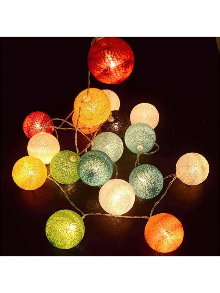 lumisky Außenbeleuchtung|Außenleuchten<LED-Solar-Lichtergirlande "Mimy" in Bunt - (L)380 cm