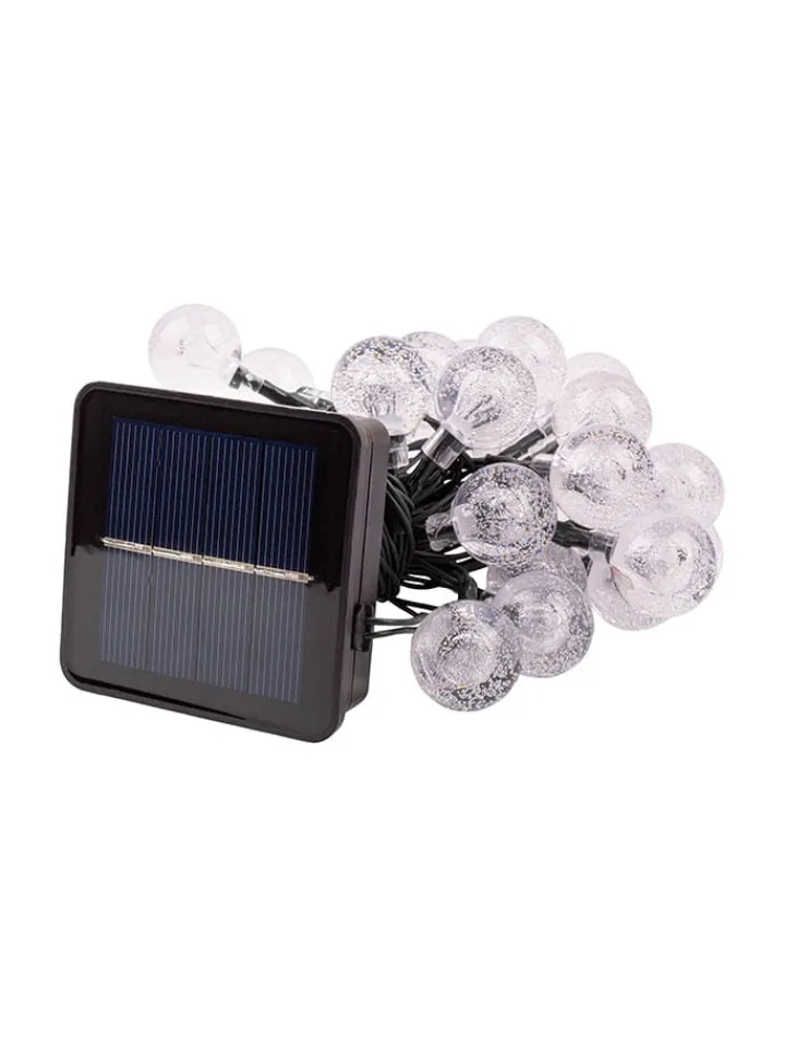 näve Außenleuchten|Außenbeleuchtung<LED-Solar-Lichterkette "Becul" in Warmweiß in Weiß - (L)935 cm