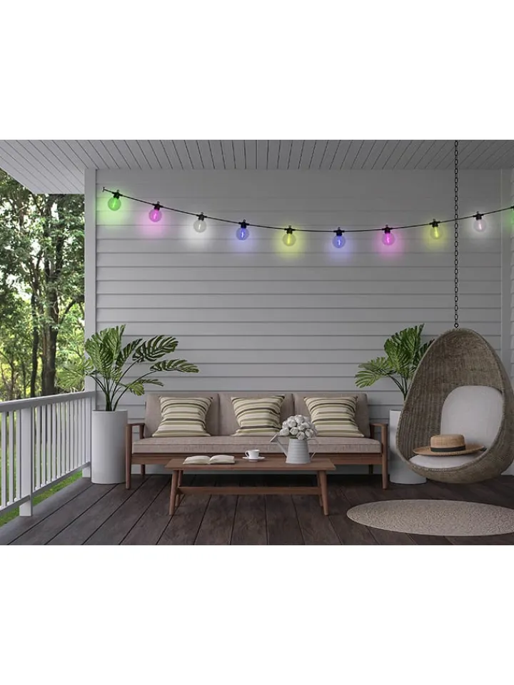 näve Außenbeleuchtung<LED-Solar-Lichterkette "Cadena" in Schwarz/ Transparent - (L)1000 cm