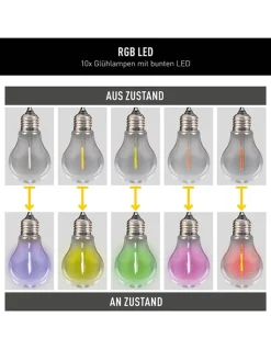näve Außenleuchten|Außenbeleuchtung<LED-Solar-Lichterkette "Linda" in Bunt - (L)370 cm