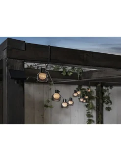 STAR Trading Lichterketten & Deko-Leuchten<LED-Solarlichterkette "Smoky" in Grau - (L)270 cm