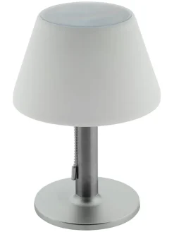 Garden Hero Außenleuchten|Außenbeleuchtung<LED-Solar-Tischleuchte in Weiß/ Silber - (H)28 x Ø 20 cm