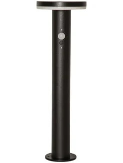 STAR Trading Außenbeleuchtung<LED-Solar-Wegleuchte "Valetta" in Schwarz - (H)50 x Ø 15,5 cm