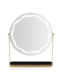 Beautifly Spiegel<LED-Spiegel in Gold - (L)60 × (B)52 cm