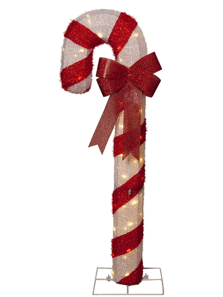 STAR Trading Stehleuchten<LED-Standleuchte "Candycane" in Rot/ Weiß - (H)120 cm