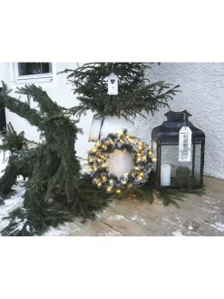 STAR Trading Lichterketten & Deko-Leuchten<LED-Tannenkranz "Edmonton" in Grün - Ø 50 cm