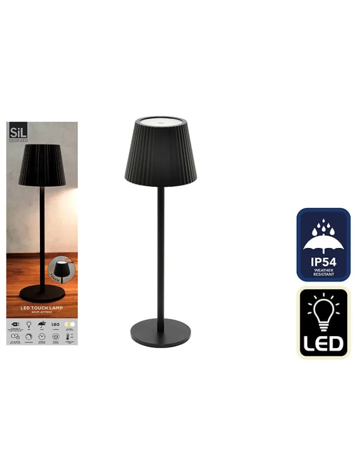 SiL Interiors Tischleuchten<LED-Tischleuchte in Schwarz - (H)36 cm - Ø 11 cm