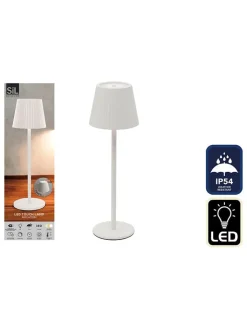 SiL Interiors Tischleuchten<LED-Tischleuchte in Weiß - (H)36 cm - Ø 11 cm