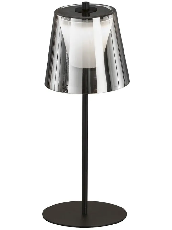 FH Lighting Tischleuchten<LED-Tischleuchte "Marbella" in Schwarz - (H)35 x Ø 14 cm