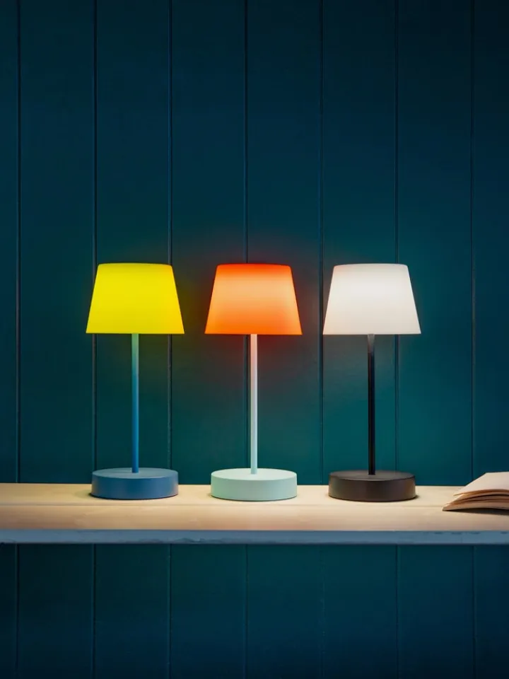Remember Tischleuchten<LED-Tischleuchte "Oscar" in Gelb/ Petrol - (H)33,5 x Ø 14,5 cm