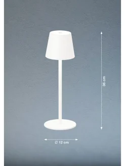FISCHER & HONSEL Tischleuchten<LED-Tischleuchte "Tropea" in Weiß - (H)38 x Ø 12 cm